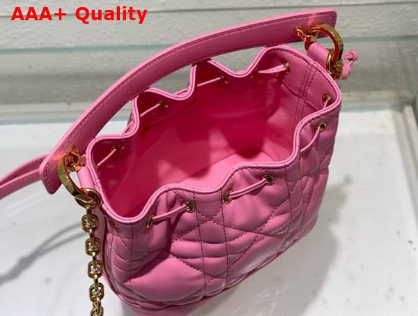 Dioriviera Small Dior Jolie Bucket Bag Candy Pink Macrocannage Calfskin Replica