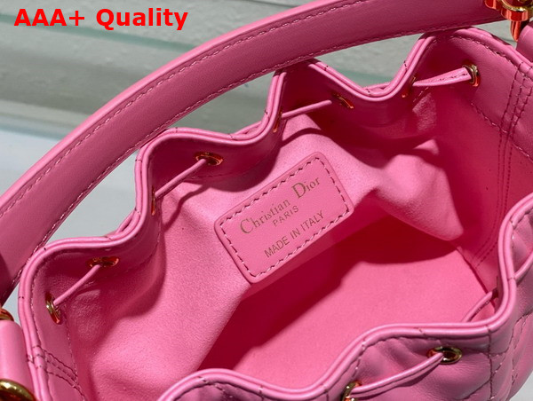 Dioriviera Small Dior Jolie Bucket Bag Candy Pink Macrocannage Calfskin Replica