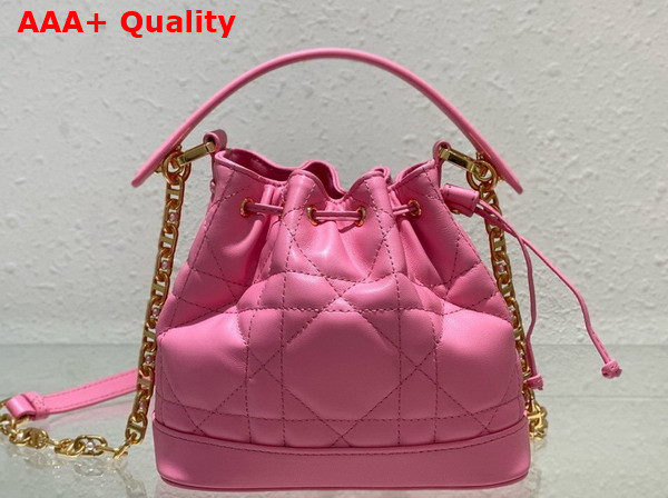 Dioriviera Small Dior Jolie Bucket Bag Candy Pink Macrocannage Calfskin Replica