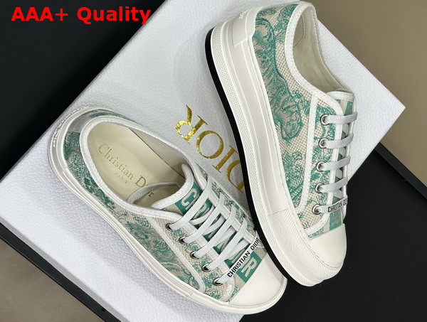 Dioriviera Walk N Dior Platform Sneaker Cotton Embroidered with Aquamarina Toile de Jouy Sauvage Motif Replica