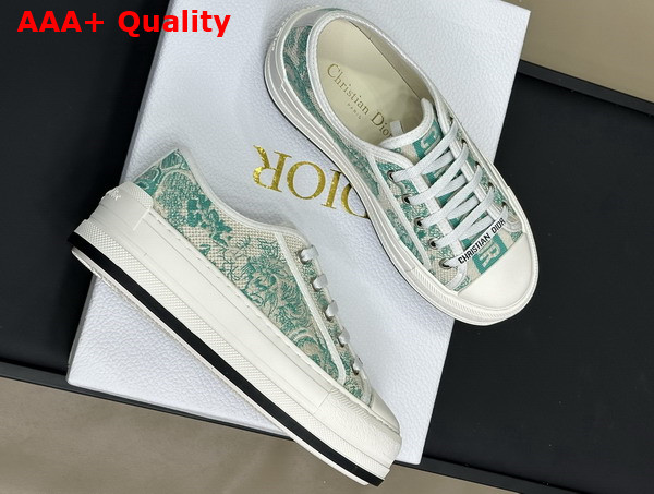 Dioriviera Walk N Dior Platform Sneaker Cotton Embroidered with Aquamarina Toile de Jouy Sauvage Motif Replica