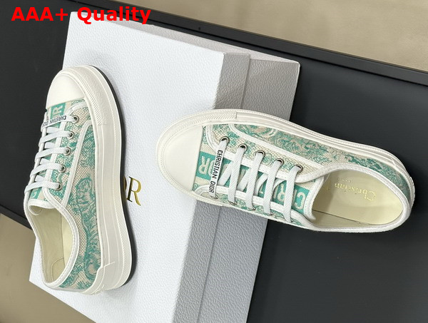 Dioriviera Walk N Dior Platform Sneaker Cotton Embroidered with Aquamarina Toile de Jouy Sauvage Motif Replica