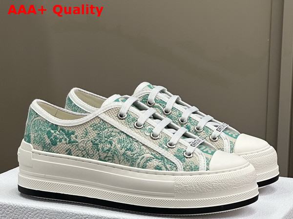 Dioriviera Walk N Dior Platform Sneaker Cotton Embroidered with Aquamarina Toile de Jouy Sauvage Motif Replica