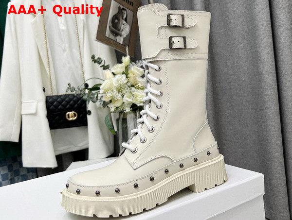 Diorquake Ankle Boot White Calfskin Replica