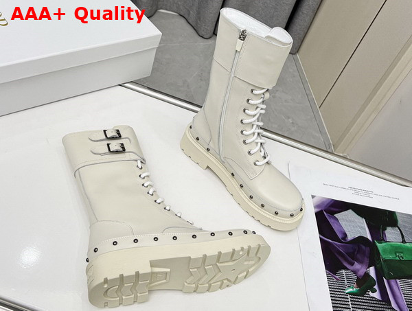 Diorquake Ankle Boot White Calfskin Replica