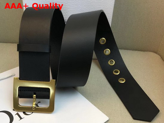 Diorquake Belt in Black Calfskin Replica