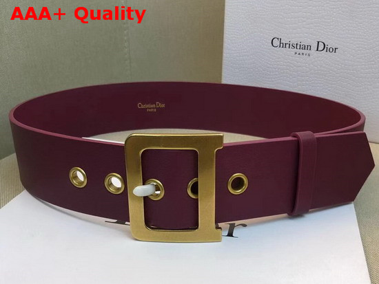 Diorquake Belt in Burgundy Calfskin Replica