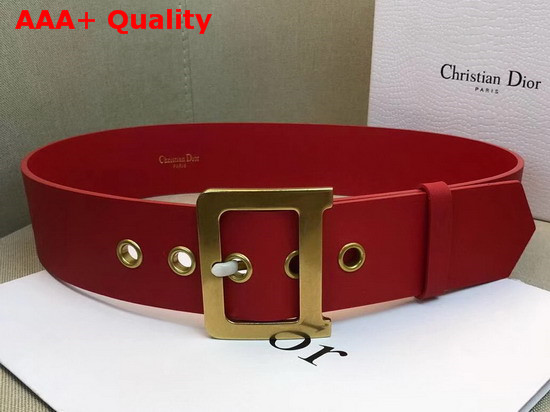 Diorquake Belt in Red Calfskin Replica