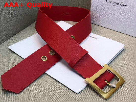 Diorquake Belt in Red Calfskin Replica