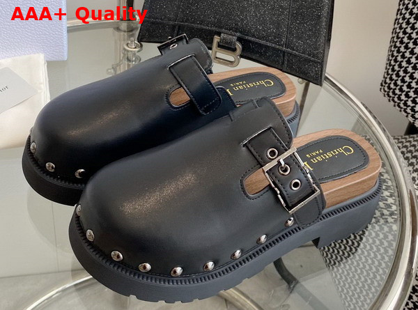 Diorquake Clog Black Calfskin Replica