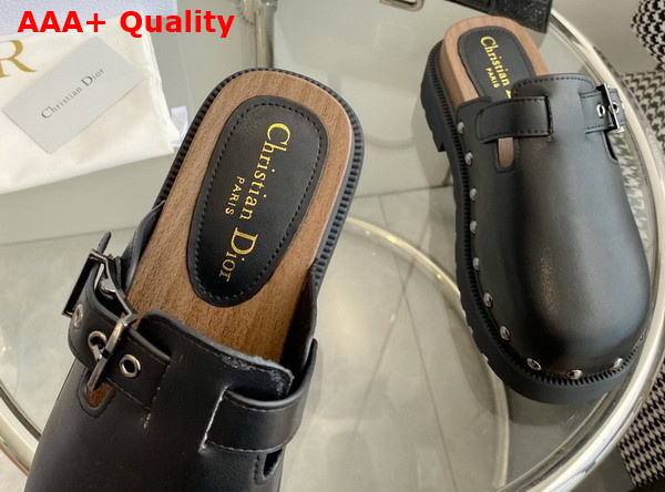 Diorquake Clog Black Calfskin Replica