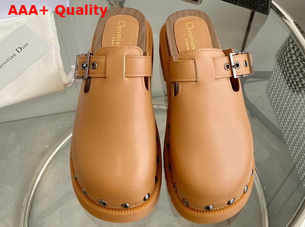 Diorquake Clog Camel Calfskin Replica