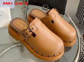 Diorquake Clog Camel Calfskin Replica