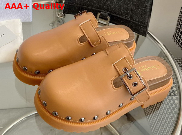 Diorquake Clog Camel Calfskin Replica