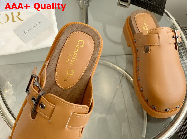 Diorquake Clog Camel Calfskin Replica