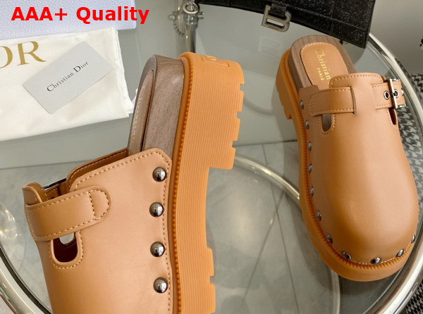 Diorquake Clog Camel Calfskin Replica