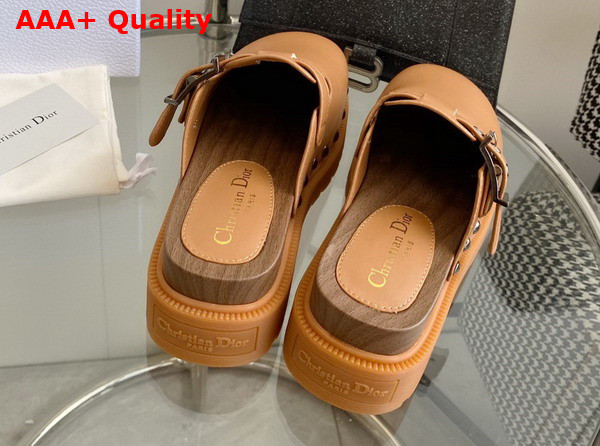 Diorquake Clog Camel Calfskin Replica