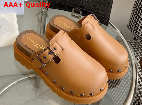 Diorquake Clog Camel Calfskin Replica