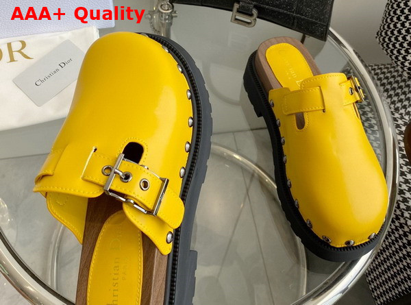 Diorquake Clog Yellow Calfskin Replica