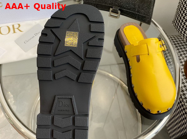 Diorquake Clog Yellow Calfskin Replica