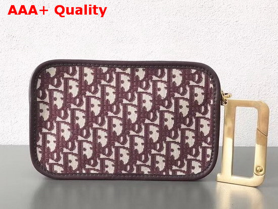 Diorquake Clutch in Burgundy Canvas Replica