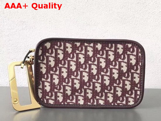 Diorquake Clutch in Burgundy Canvas Replica