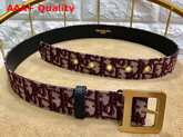 Diorquake Dior Oblique Belt in Burgundy Dior Oblique Jacquard Canvas Replica