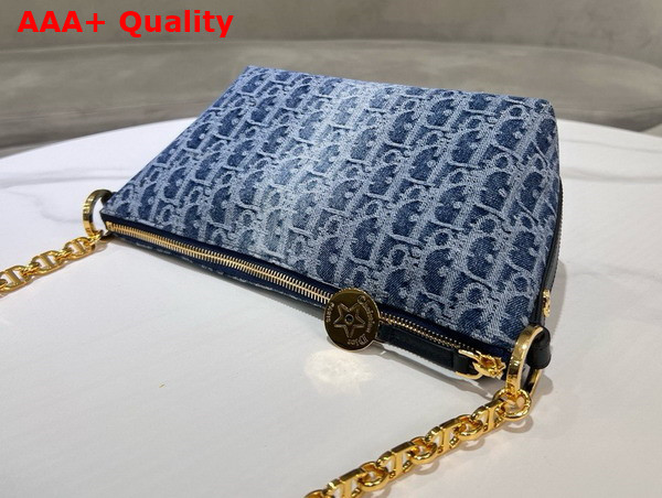 Diorstar Hobo Bag with Chain Blue Denim Dior Oblique Jacquard Replica