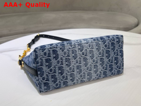 Diorstar Hobo Bag with Chain Blue Denim Dior Oblique Jacquard Replica