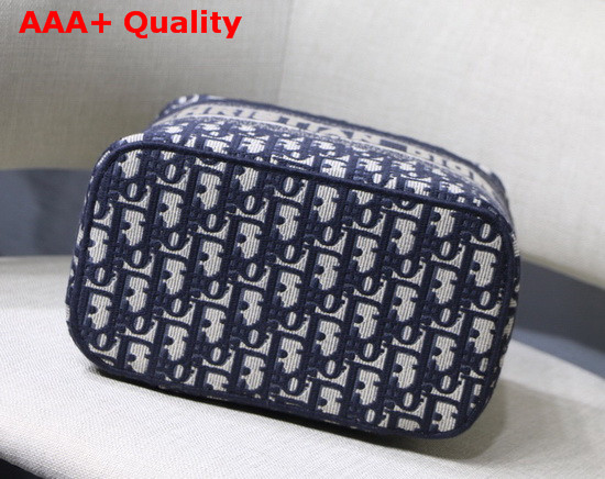 Diortravel Vanity Case Blue Dior Oblique Embroidery Replica