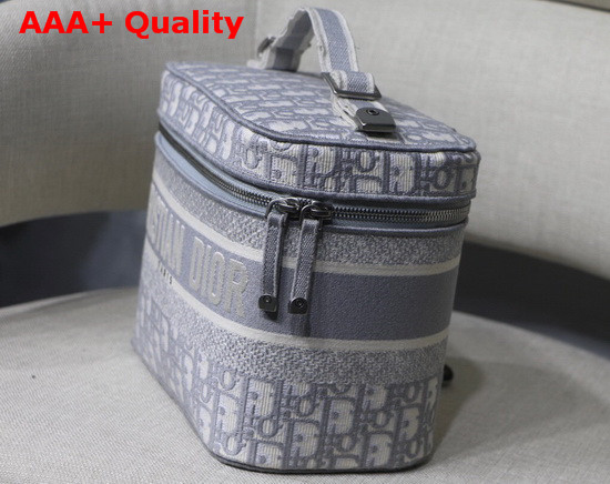 Diortravel Vanity Case Light Gray Dior Oblique Embroidery Replica