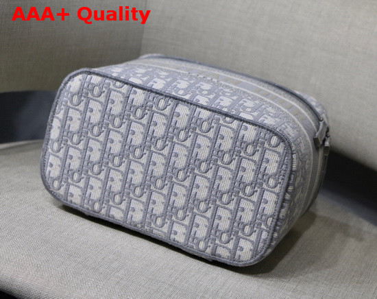 Diortravel Vanity Case Light Gray Dior Oblique Embroidery Replica