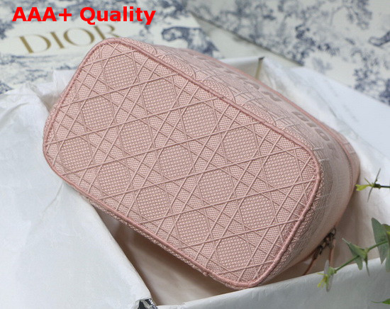 Diortravel Vanity Case Pink Embroidered Cannage Canvas Replica