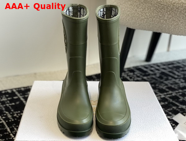 Diorunion Rain Boot Khaki Rubber with Dior Union Motif Replica