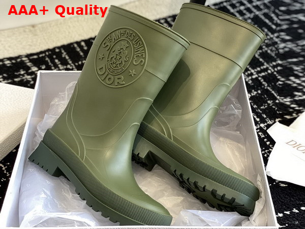 Diorunion Rain Boot Khaki Rubber with Dior Union Motif Replica