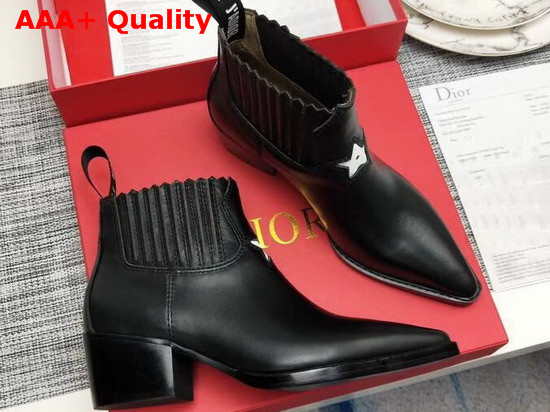 J Adior Ankle Boot in Black Calfskin Replica