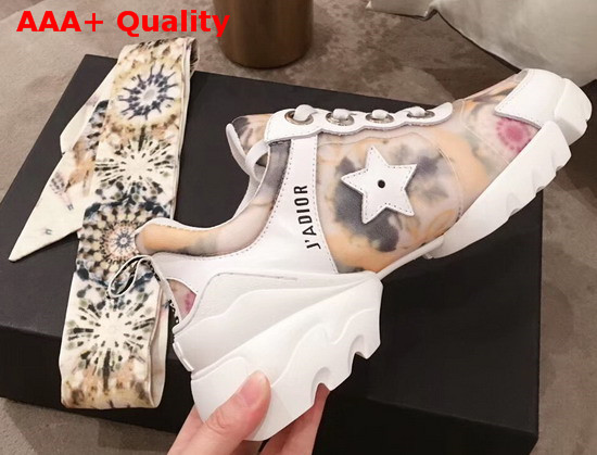 Jadior Kaleidiorscopic D Connect Sneaker in Yellow with Kaleidiorscopic Scarf Replica