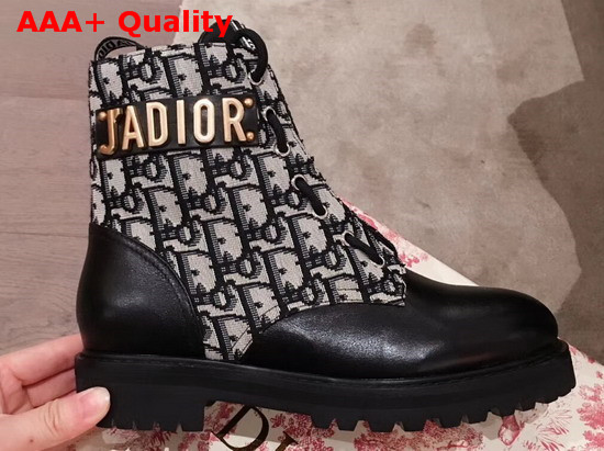 Jadior Oblique and Black Calfskin Boot Replica