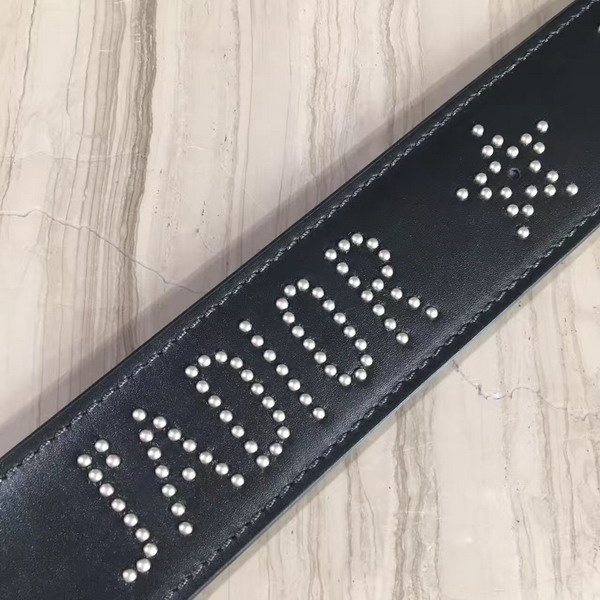 Jadior Studded Shoulder Strap in Black Calfskin Silver Hardware For Sale