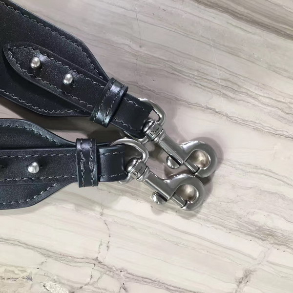 Jadior Studded Shoulder Strap in Black Calfskin Silver Hardware For Sale