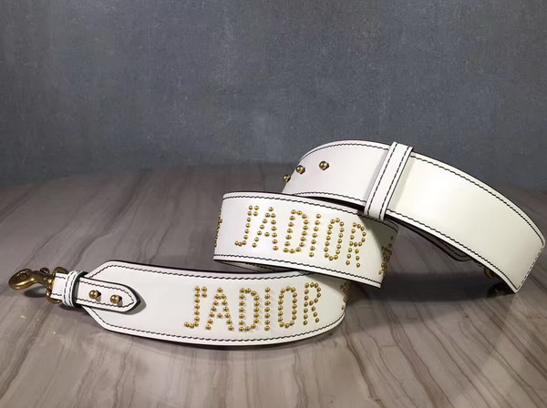 Jadior Studded Shoulder Strap in White Calfskin For Sale