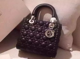 Lady Dior Bag Black Lambskin Silver Hardware for Sale