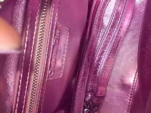 Lady Dior Bag Pink Metallic Calfskin With Micro Cannage Motif for Sale