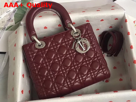 Lady Dior Bag in Amaranth Cannage Lambskin Replica