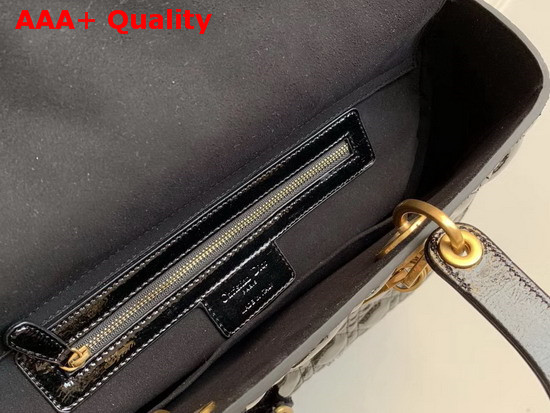 Lady Dior Tote Bag in Black Crinkled Cannage Calfskin Replica