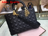 Lady Dior Tote Bag in Black Grained Calfskin Replica