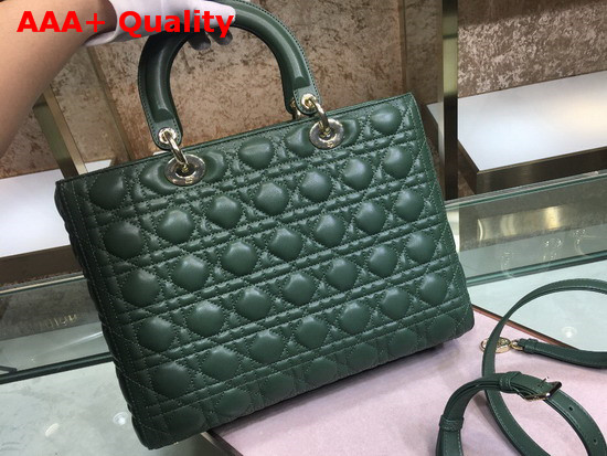 Lady Dior Tote Bag in Cypress Green Cannage Lambskin Replica