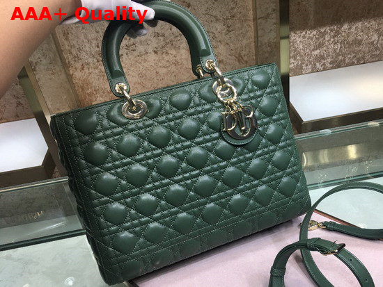 Lady Dior Tote Bag in Cypress Green Cannage Lambskin Replica