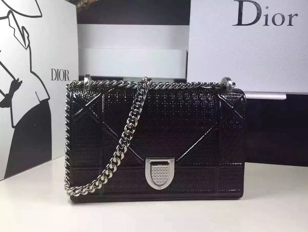 Mini Diorama Bag Shiny Black Calfskin for Sale