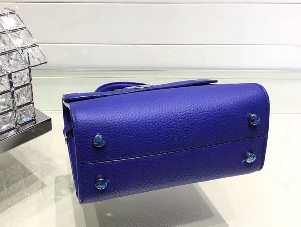 Mini Diorever Bag in Blue Bullcalf Leather for Sale